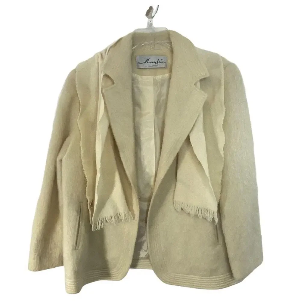 Vintage 1960’s Mayfair of California Cream Mohair Coat 14